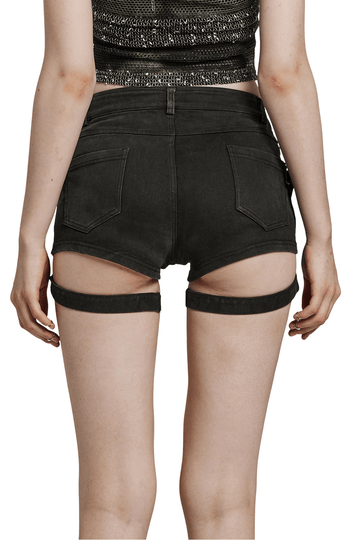 Seductive Denim Hot Shorts with Women's Lace-Up Details